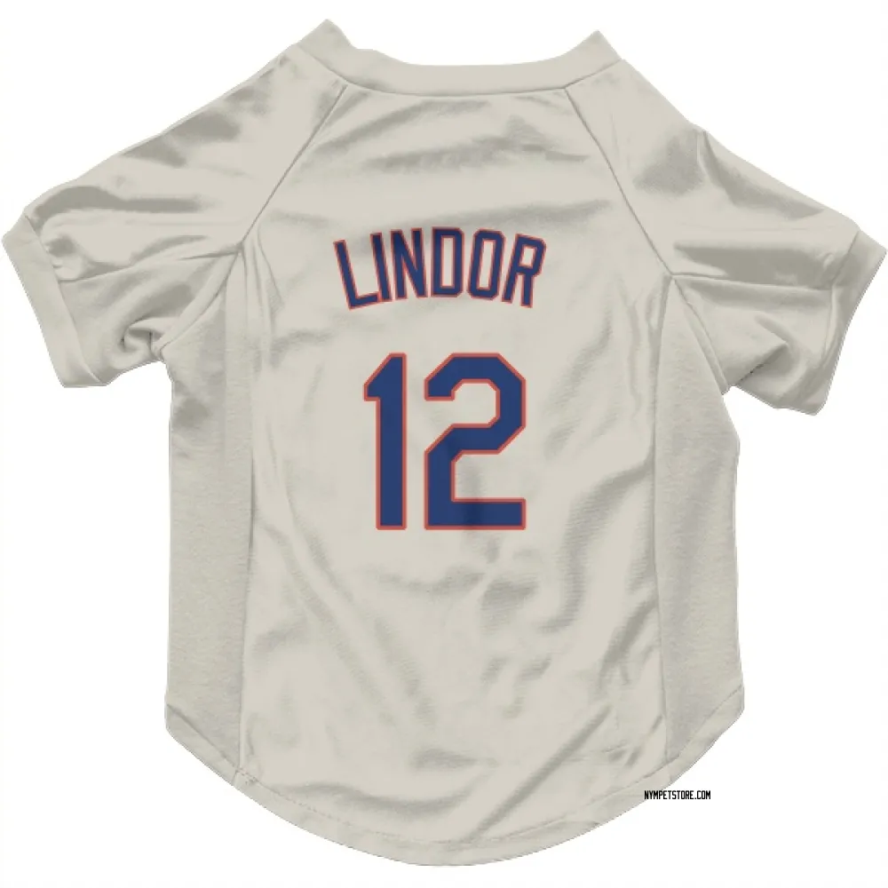 New York Mets Francisco Lindor Cream Pet Jersey for Dog & Cat