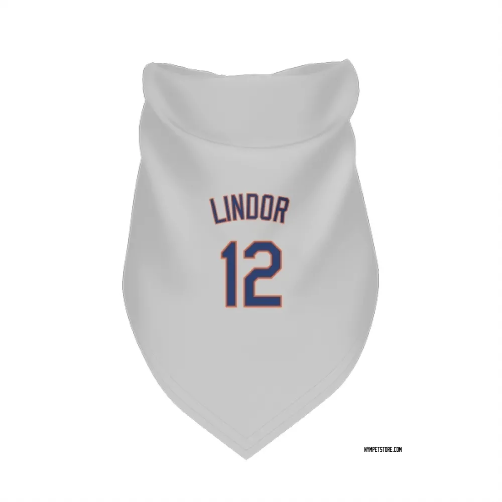 New York Mets Francisco Lindor Gray Pet Bandana for Dog & Cat