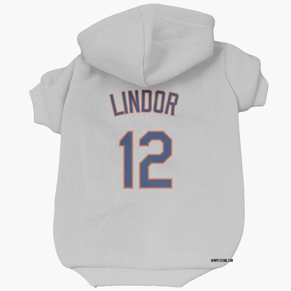 New York Mets Francisco Lindor Gray Pet Hoodie for Dog & Cat