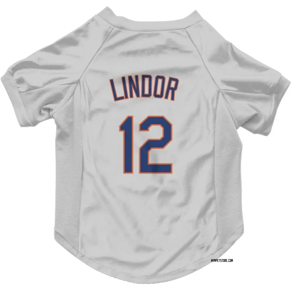 New York Mets Francisco Lindor Gray Pet Jersey for Dog & Cat