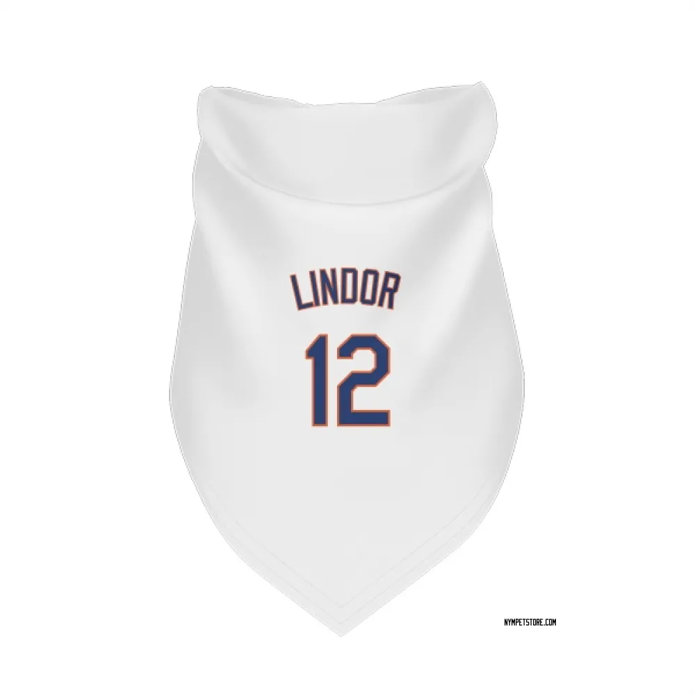 New York Mets Francisco Lindor White Pet Bandana for Dog & Cat