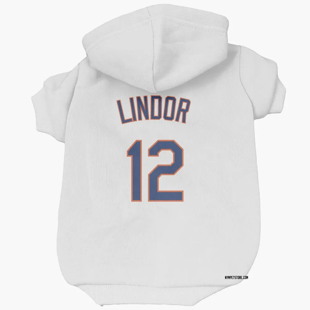 New York Mets Francisco Lindor White Pet Hoodie for Dog & Cat