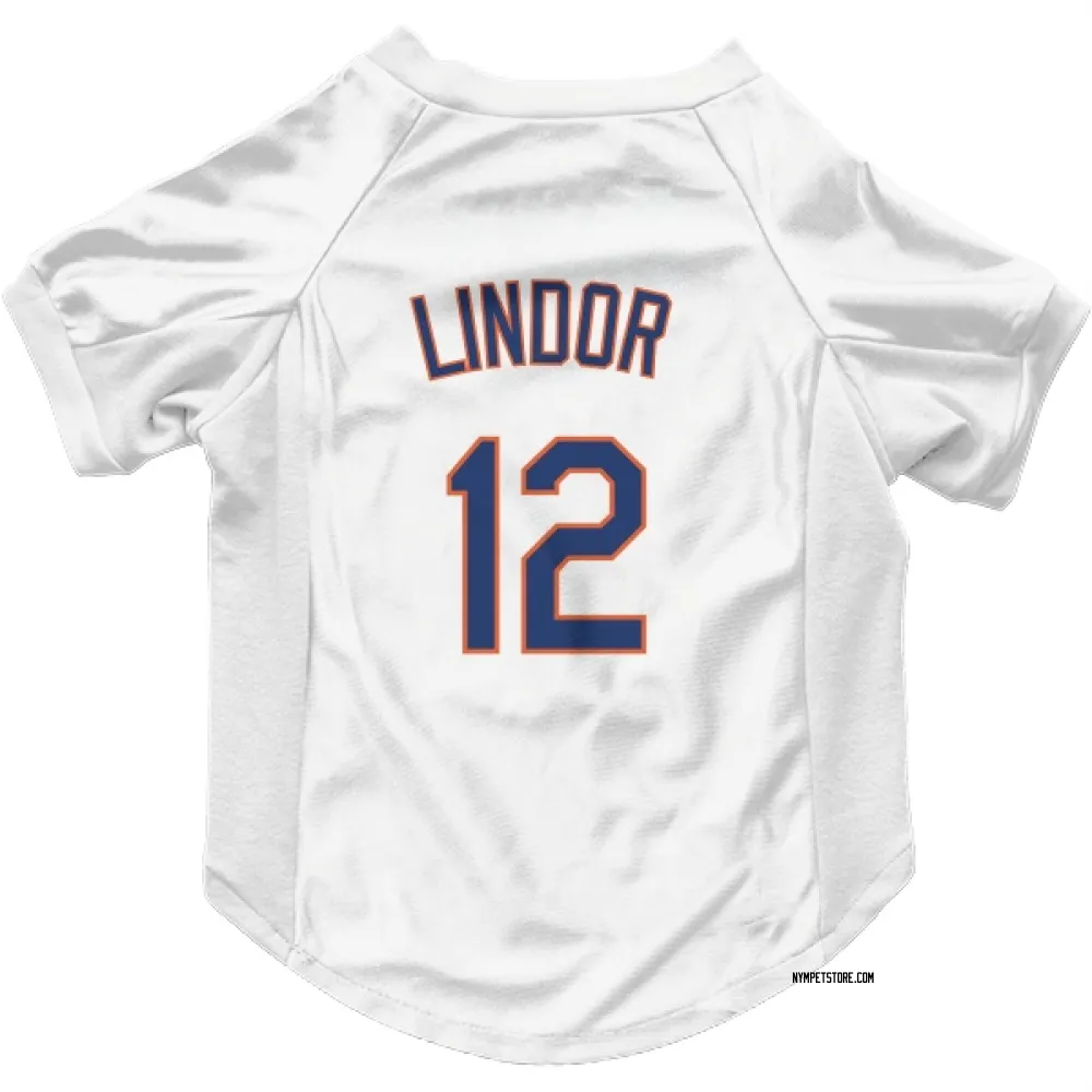 New York Mets Francisco Lindor White Pet Jersey for Dog & Cat